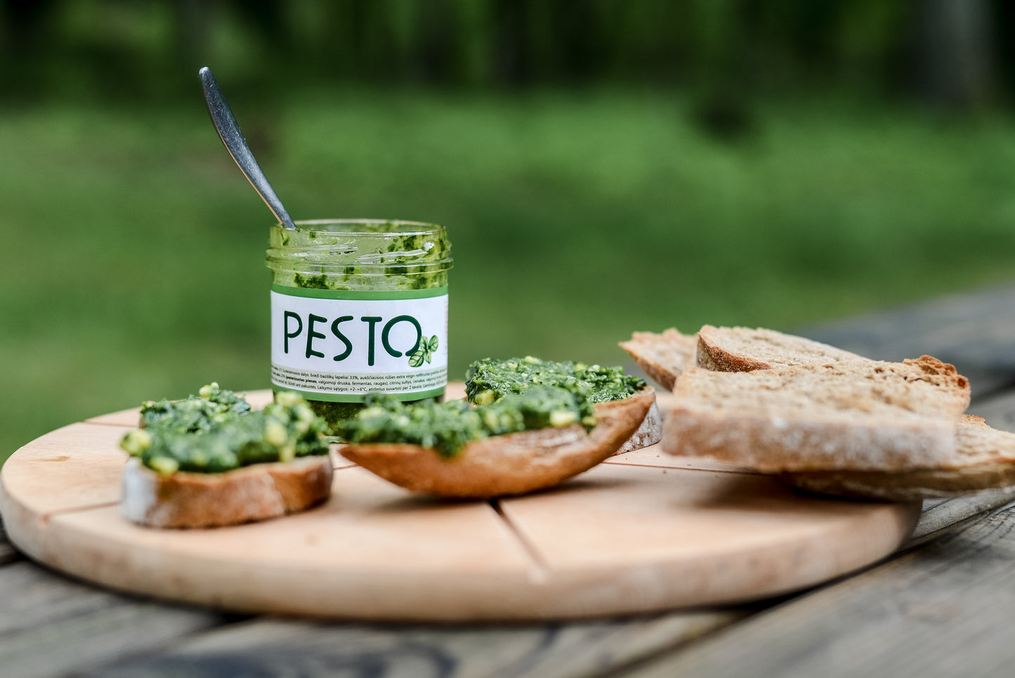 Basil pesto with hard cheese