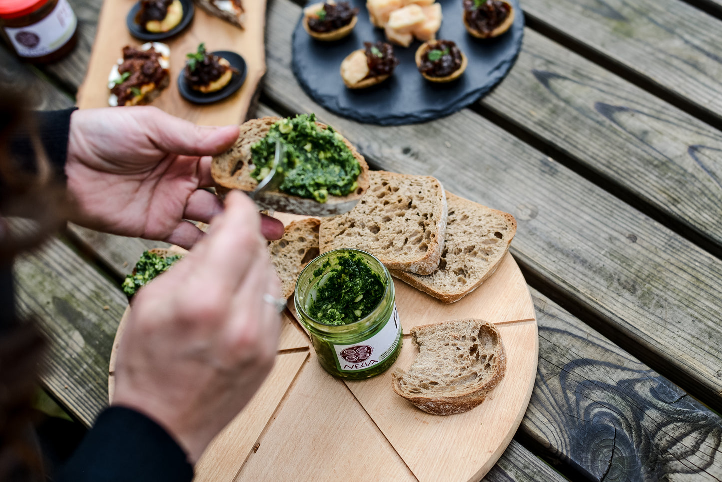 Basil pesto with hard cheese