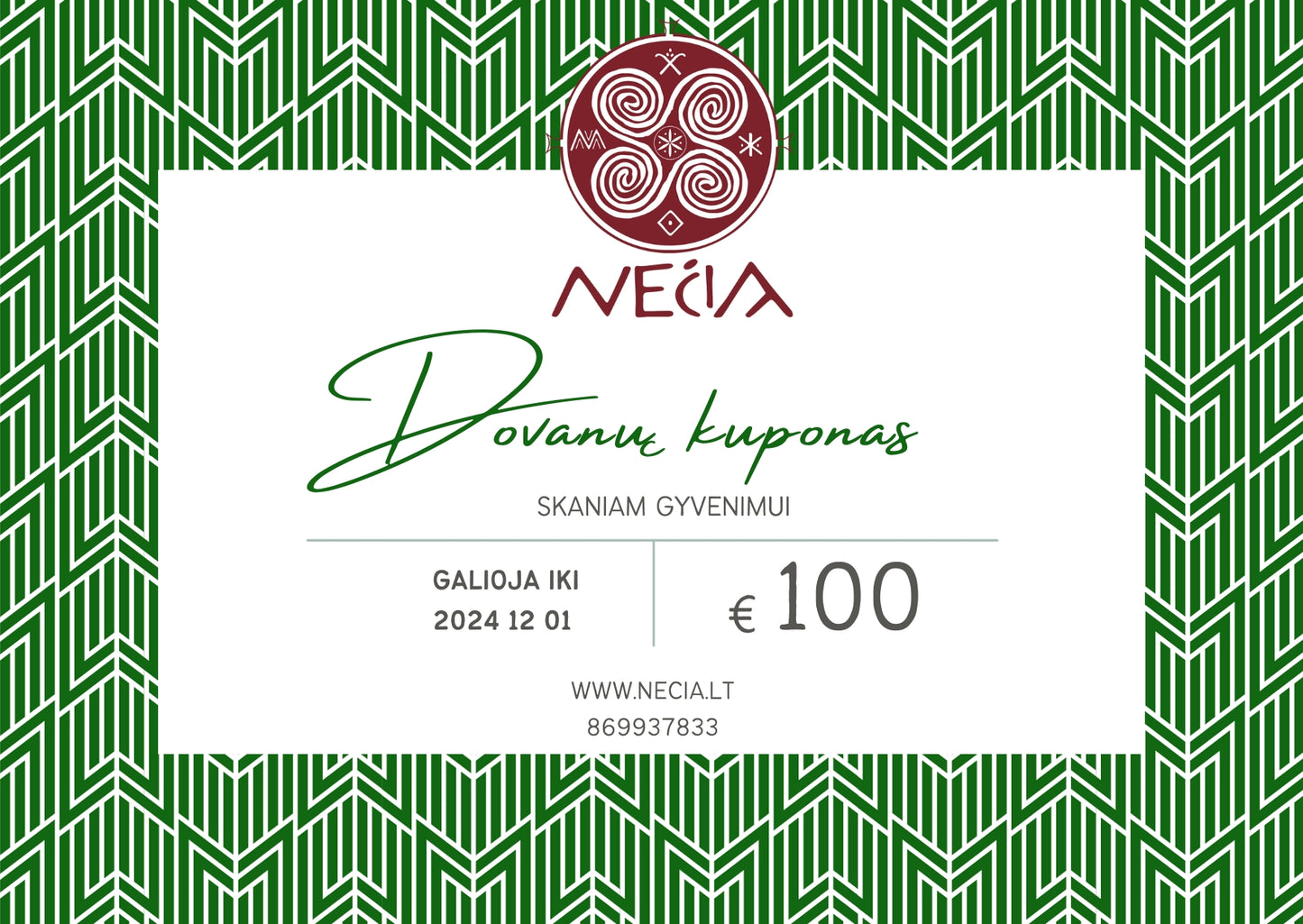 Dovanų kuponas - Skaniam Gyvenimui (25Eur, 50Eur arba 100Eur)