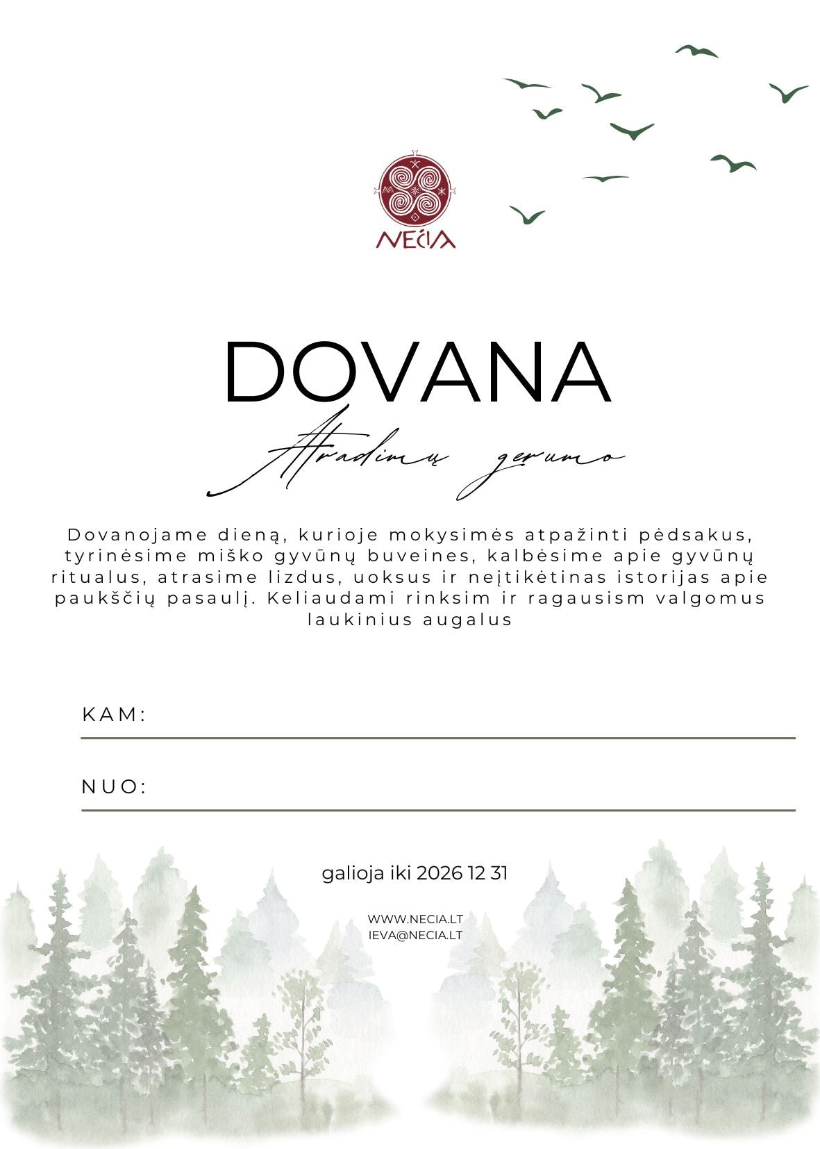 Žygis Gyvūnų Takais DOVANŲ KUPONAS