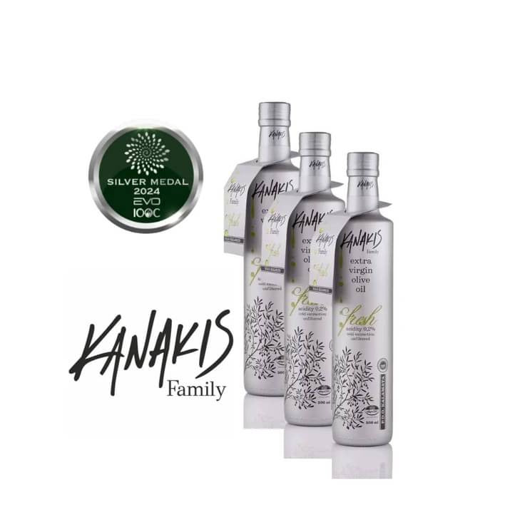 Šviežias, nefiltruotas, ankstyvo derliaus, vidutiniškai aitrus, ypač tyras, KANAKIS alyvuogių aliejus, 2025.11/12mėn. derlius